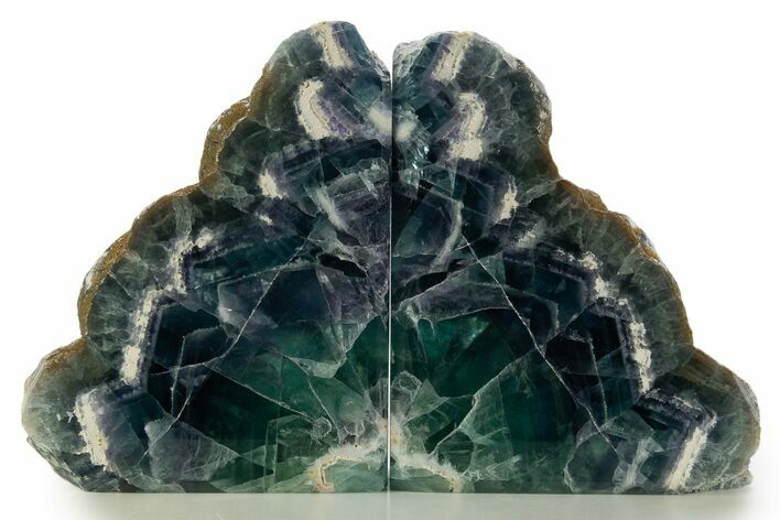 Polished Purple, Blue, and Green Fluorite Bookends - Mexico #335269